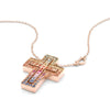 Belle Époque Pink Gold and Rainbow Sapphires Necklace, 20x26mm